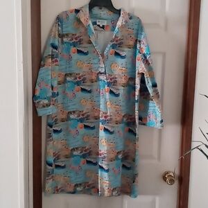 Holly Shae Design Beach/Island Printed Midi Dress L/XL